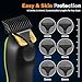 Elehomyou Beard Trimmer for Men, Rechargeable Cordless Hair Clipper with LED Display & Hangable Design, 180min Runtime, 6 Combs, Type-C Charging for Face, Neck, Groin & Manscaping, Ideal Gift