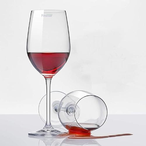 FINSTER Juego de 8 copas de vino tinto de cristal, transparente, 13.5 fl oz copa de vino tinto