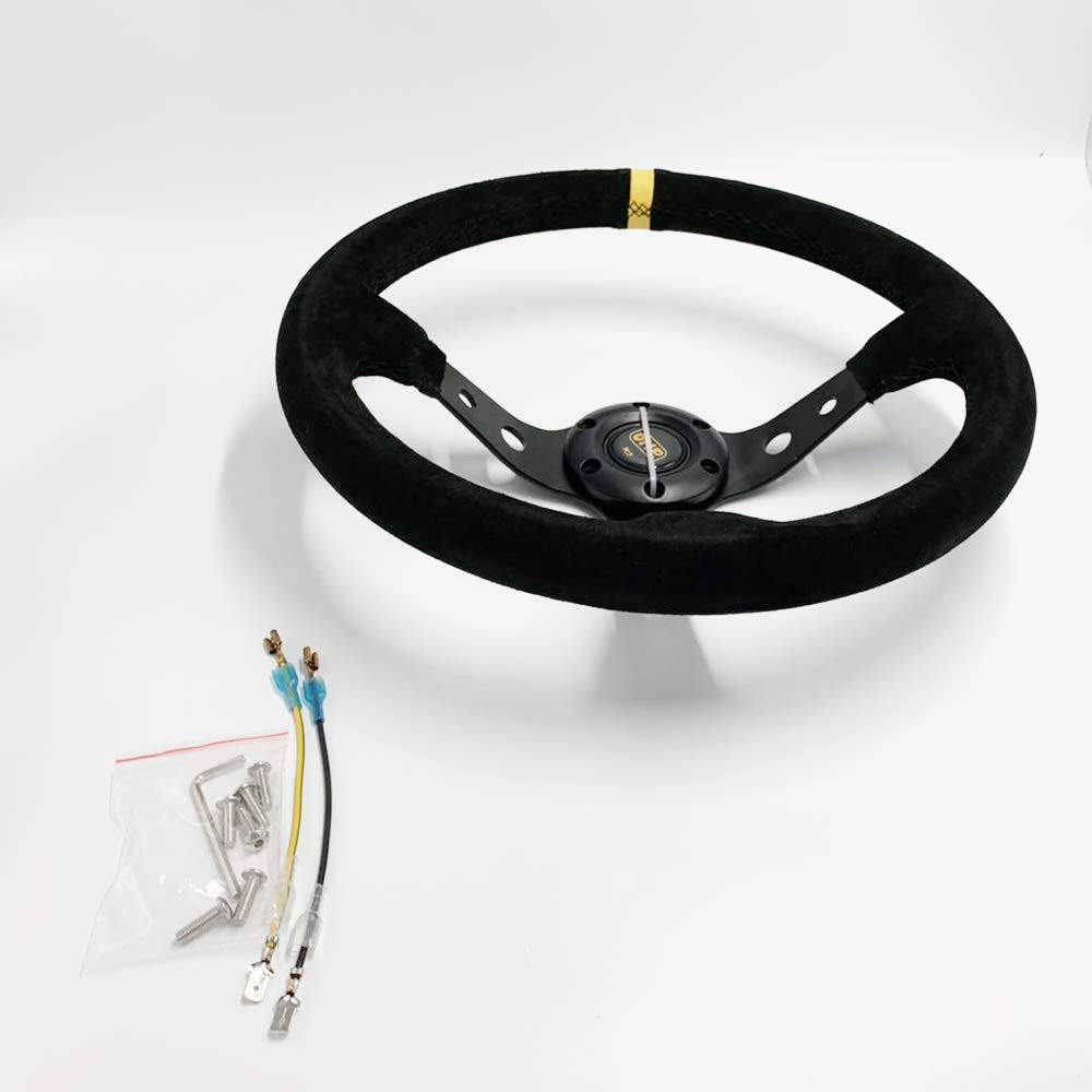 Amazon | General 14インチ ソフトレザー ステアリングホイール ミッド