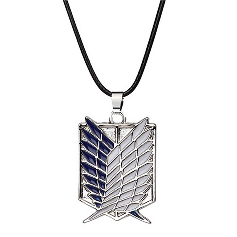 ZCHIKO Anime Attack on Titan Cartoon Survey Corps Logo Wings of Liberty Pendant Necklaces - Silver
