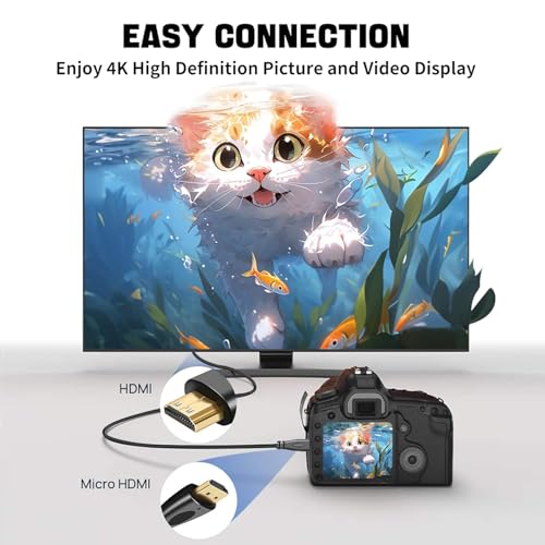 Image of BLACK CROWN 1.5M Micro Hdmi to hdmi Cable Gold Connectors HDMI to MICRO HDMI Cable - Type D to Type A - 1080p Full HD 1.4V