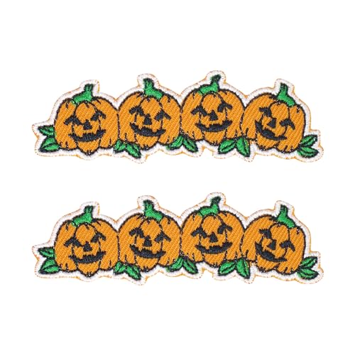 CLOVER INTER 2 Pcs Pumpkin Skull Patch Iron on Patches