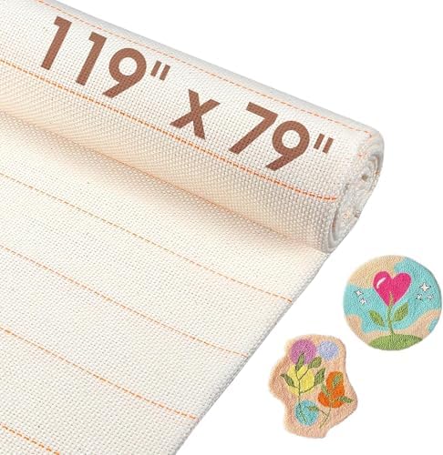 118" x 79" Large Tufting Cloth, Primary Tufting Cloth with Marked Lines
