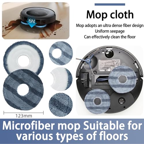 Replacement Parts Compatible with eufy Omni C20 Serie Robot Vacuum Cleaner Accessories, 2 Main Brush, 4 Side Brushes, 4 HEPA Filters,4 Mop Pads, 4 Dust Bags 20 Piece Repair Kit