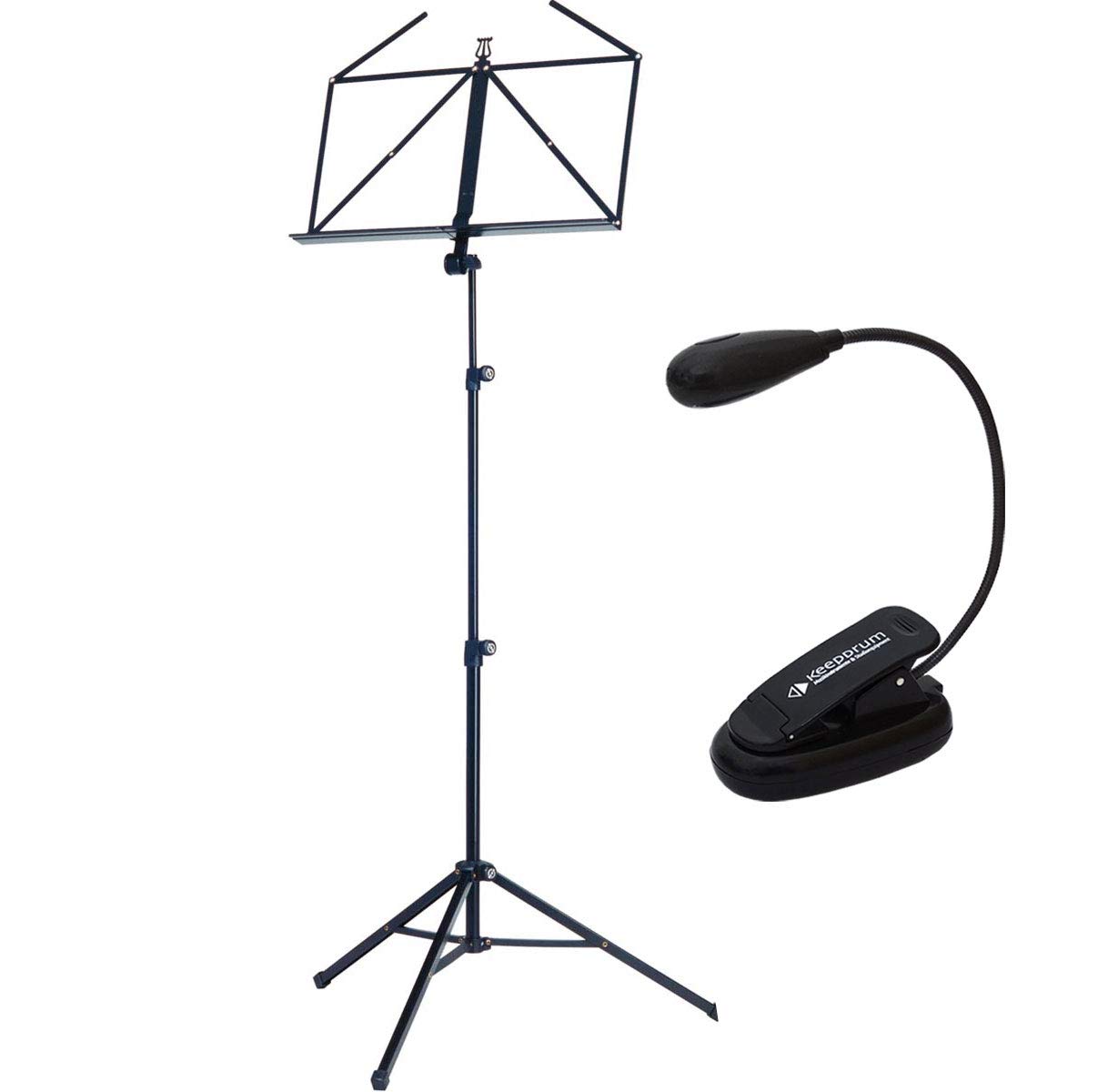 K&M 10065 Notenständer Notenpult Schwarz + keepdrum Notenpult-Leuchte