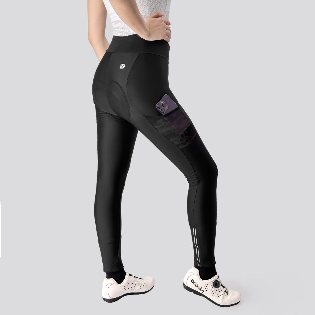 NUCKILY Fahrradhose für Damen, 3D-Polsterung, Radhose mit Taschen, professionelle Fahrradhose, Fahrradhose