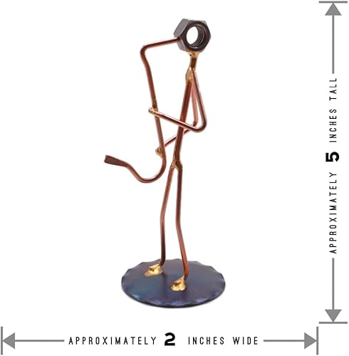 Miniatura 6 de Figura de arte de metal coleccionable hecha a mano de saxofón, accesorios de escritorio, trofeo, regalo de jefe, decoración de oficina, profesional