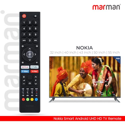 Image of marman Compatible with Nokia Smart Tv Remote Control Suitable for Models 32HDADNVVEE 40FHDADNVVEE 43FHDADNVVEE 43UHDADNVVGE 50UHDADNVVGE 55UHDADNVVGE Non Voice Command with Streaming Apps