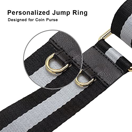 Image of nuoku Purse Straps Replacement Crossbody Straps for Purses Straps for Handbags Luggage Straps, Black & White