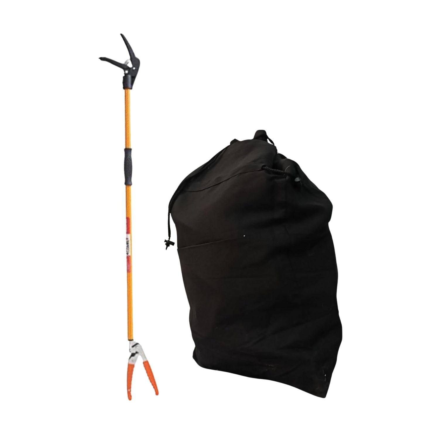 Efficacy 6FT Aluminum Grabber Tool + 35 Foldable Animal Rescue Bag Combo Pack – Long Reach Garbage Picker & Fruit Catcher Arm with Triangle Catch Bag for Pet Rescue |