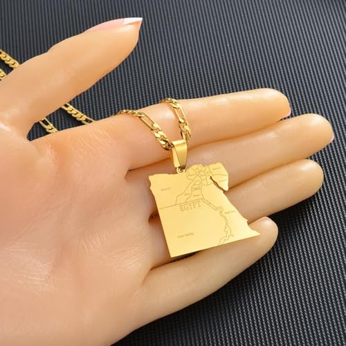 Pendentif Égypte en finition dorée collier mixte haute qualité - 3