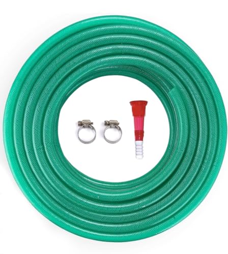Image of 3 /4 Inch Heavy Duty 3 Layered Braided Water Hose Pipe | Garden Outdoors Pipes with Hose Connector, 7 Pattern water spray Gun, 2 jointers & 2 SS Hose clamps (20 Meter)