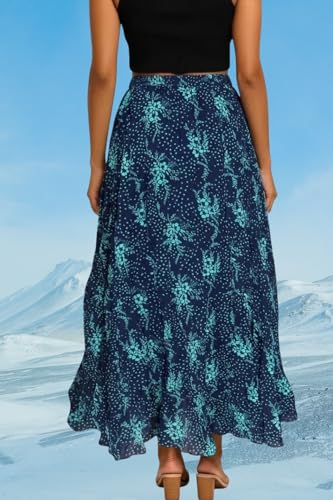 Image of Premium Long Skirt | Stylish Long Crushed Cotton & Unique Prints | Floor Length Skirt for Women | Elastic Waist Premium Maxi Skirt - Comfortable Casual Wear