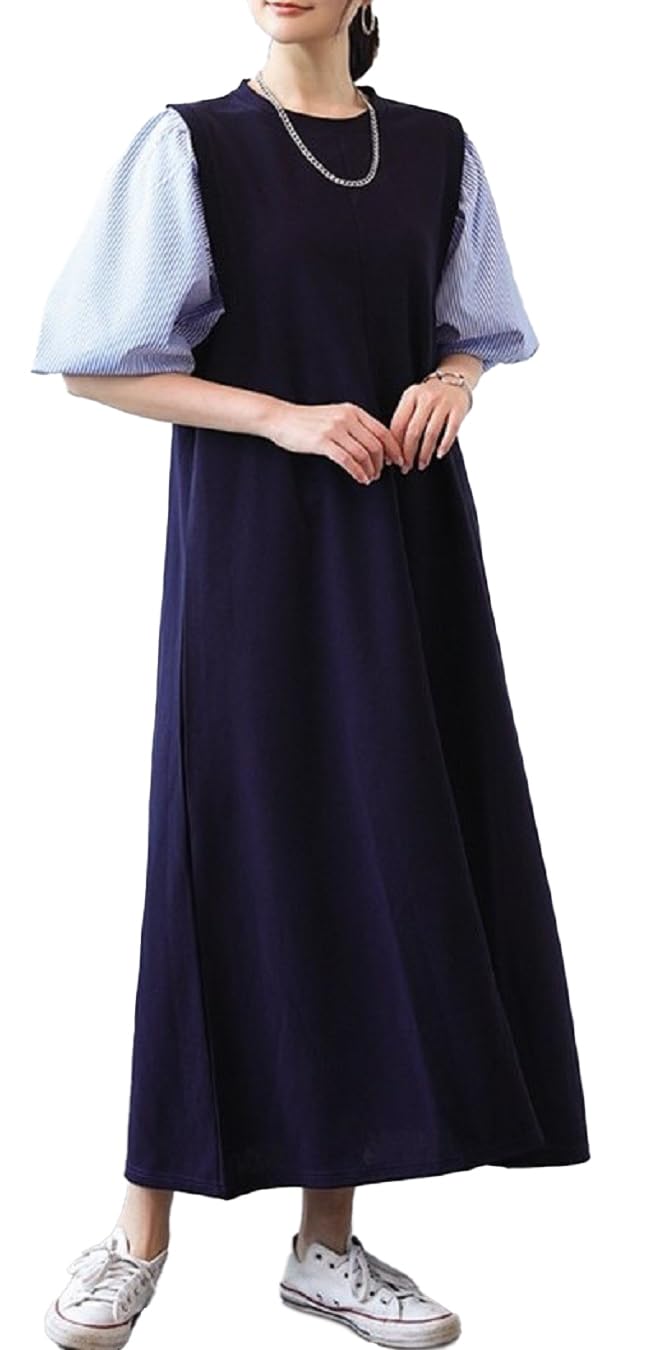 美品 カネコイサオ ロングワンピース マキシ丈　パフスリーブ　Aライン ベルト付 美品 カネコイサオ ロングワンピース マキシ丈 パフスリーブ A