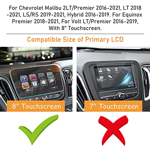 Ttcr-Ii Tempered Glass Screen Protector 8-Inch Compatible With Chevrolet Malibu Premier 2016-2023, Ls/Rs 2019-2023, For Equinox Premier 2018-2023, For Volt Lt/Premier 2016-2019 Navigation Display #TOP5