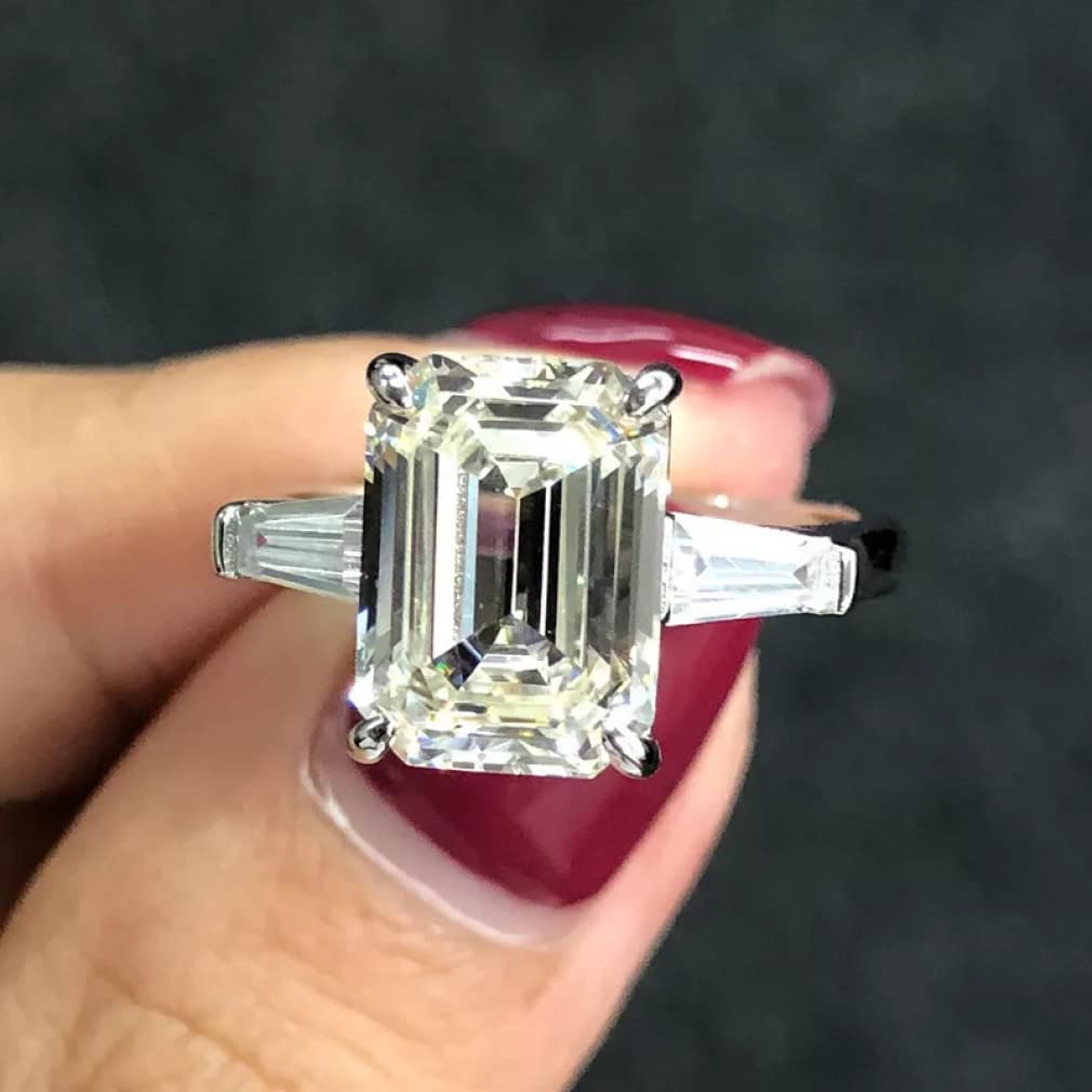 Ehering 7 Karat Moissanite Diamant Verlobungsring Massiv 925 Sterling Silber Schmuck Damen Jubiläumsgeschenk