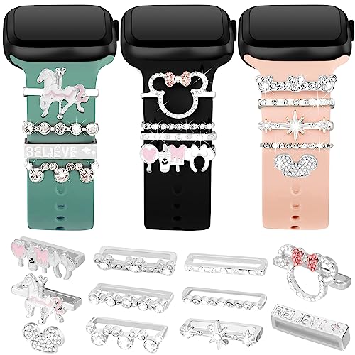 Orehymbe Watch Band Charms, Upgrade Your Watch Strap with Stylish Decorative Rings Loops Compatible with Apple Watch Bands 45mm 44mm 42mm 41mm 40mm, Cute Watch Accessories for iWatch Series 8 7 6 5 4