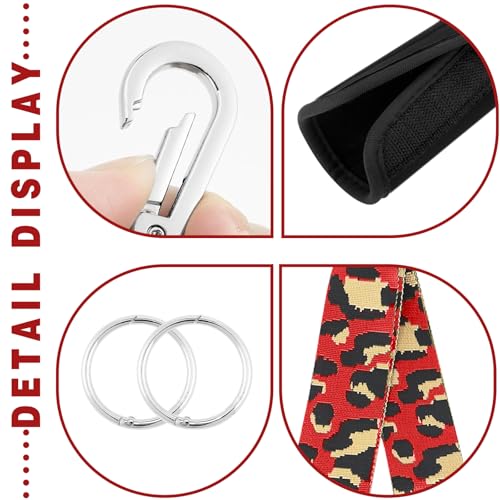Image of Strap Wrap for Bogg Bag, Accessory for Bagg Bag, With Adjustable Shoulder Leopard Print Crossbody Strap, Black Handle Wrap Protector and Metal Buckle(Style 8)