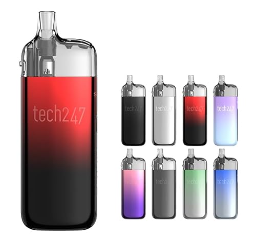 �X���b�N�yTech247 Pod�z�X�^�[�^�[�L�b�g 1800mAh 4ml �e�b�N 247 �|�b�h �d�q�^�o�R �x�C�v VAPE (Red Black)