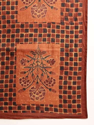 Image of Vbuyz Women's Ajrakh Print With Sequin Work Straight Kurta Palazzo With Dupatta