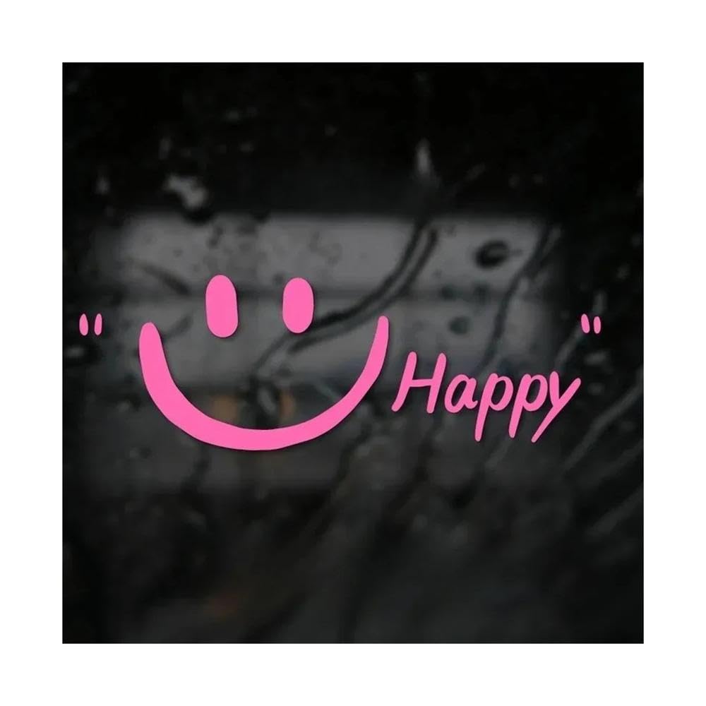 Happy Smiley Face Vinyl Sticker Waterproof Decal for Car Fairing Fuel Tank(Pink,S)
