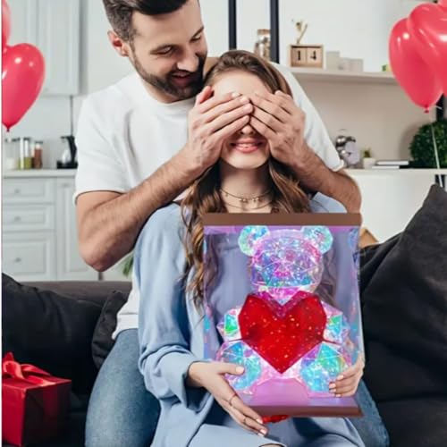 Image of Desidiya Teddy Bear Corded Electric Plastic Night Lamp - Cute Bear Night Lamp, LED Night Light for Bedroom, Kids Decor, Unique Gift Lamp