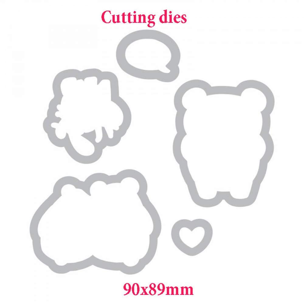 Set Fustelle E Timbri Cuore E Animali - Per Scrapbooking E Biglietti Fai Da Te - 3