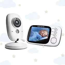 Babá Eletrônica com Câmera, Visão Noturna, Áudio Bidirecional, Detecção de Som, Canção de Ninar