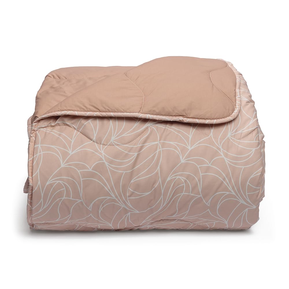 Foppapedretti Notte & Natura Onda Pesca, 100% Cotton Percale Single Bed Quilt, Made in Italy