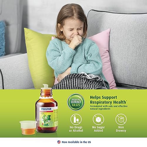Image of Prospan /Abrilar Kids Cough Syrup + Mucus with Proprietary Ivy Leaf Extract EA575 - Soothes Cough, Mucus Relief, No Sugar, Non-Drowsy, Alcohol-Free, Drug-Free - 100 mL
