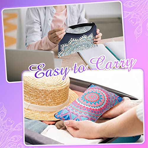 Reginary 20 Pieces Cosmetic Bag for Women, Roomy Makeup Bags with Zipper Toiletry Bag Pouch Travel Packing Accessory Organizer Gifts, 7 x 4.3 Inches (Mandala)3