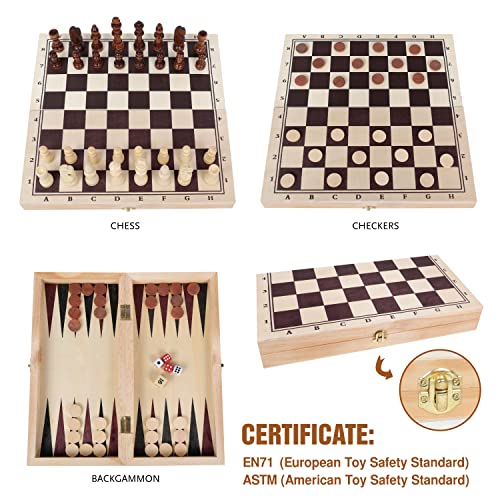Set de Juegos 3 en 1: Ajedrez, Damas y Backgammon miniatura 4