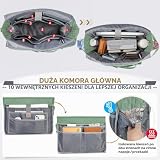RAINSMORE Teczka na laptopa damska torba na laptopa nauczycielka torba robocza z izolowaną kieszenią na uczelnię pielęgniarkę nauczycielkę Shopper biuro, Miętowa zieleń, 15.6 pulgadas