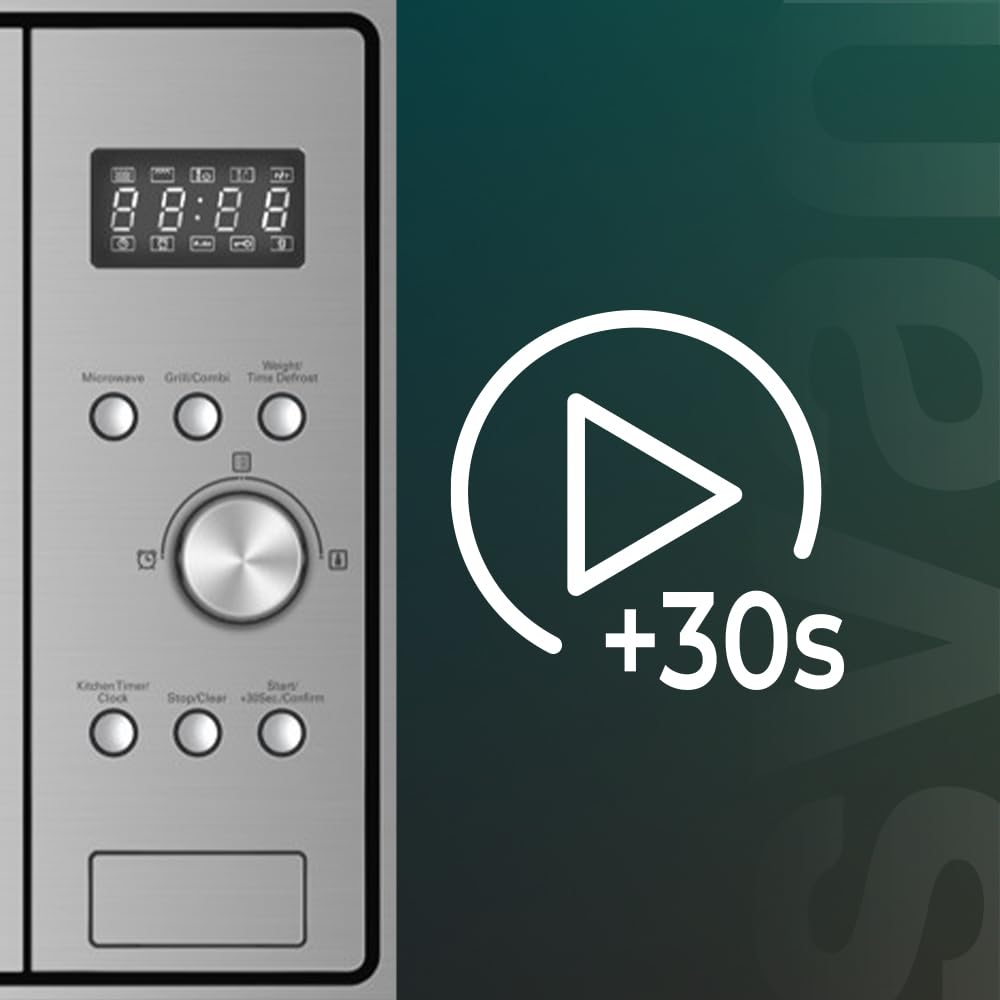 Svan Microondas 20 Litros con Grill Inox SMWI2701DGX. 700W, Grill 1000W, 8 Programas, Modo Descongelación, Revestimiento Interior, Fácil Limpieza, Temporizador 95min.