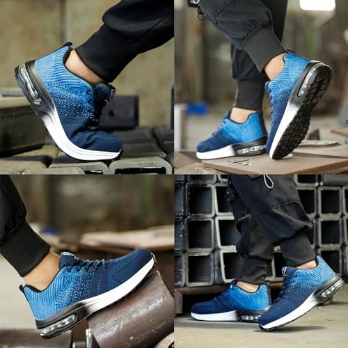 Image of Steel Toe Shoes for Men Women Lightweight Comfortable Work Shoes Indestructible Slip Resistant Safety Shoes for Construction