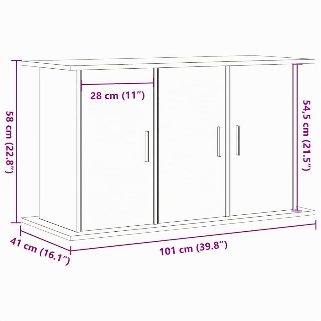 vidaXL Support pour Aquarium Vieux Bois 101x41x58 cm Bois d'ingénierie