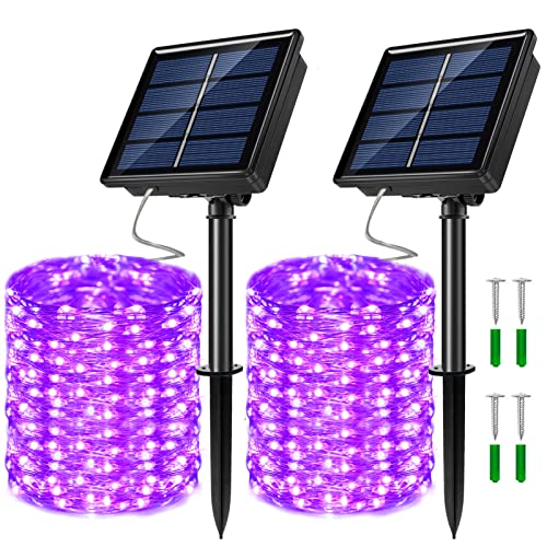 JosMega 2-Pack Solar Fairy String Lights 66ft 200 LEDs