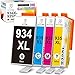 Miss Deer Compatible Ink Cartridge Replacement for 934XL 935XL Work with Officejet 6812 6815 6820 6825 Officejet Pro 6230 6830 6835 Printer (1 Black, 1 Cyan, 1 Magenta, 1 Yellow) 4 Pack