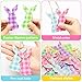 WATINC 31PCS Easter Bunny Plaid Wooden Hanging Ornaments, Cute Wood Rabbit Tree Embellishments Decorations, Crafts Tag Pendant with String for School Holiday Home Party Decor Supplies (10 Colors)