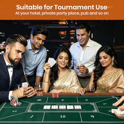 Image of PATPAT Poker Mat for Table 10 Players, 35.4 x 70.9 in Rubber Anti-Slip