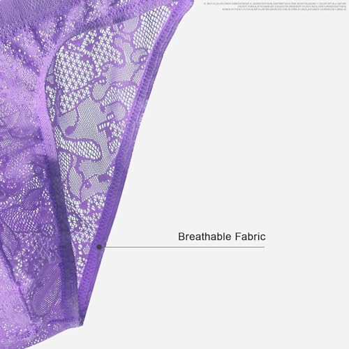 Mens Lace Breathable Underwear Boxers Briefs sexy Panties for Male pouch bulge open Sissy men's lingerie Convex Pack4