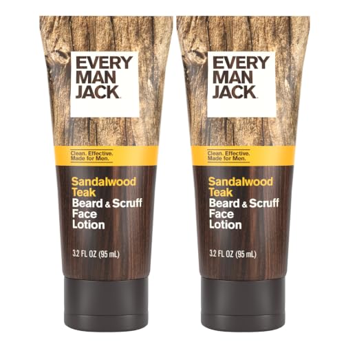 Every Man Jack Beard + Face Recovery Lotion — Light Sandalwood, 2-Pack