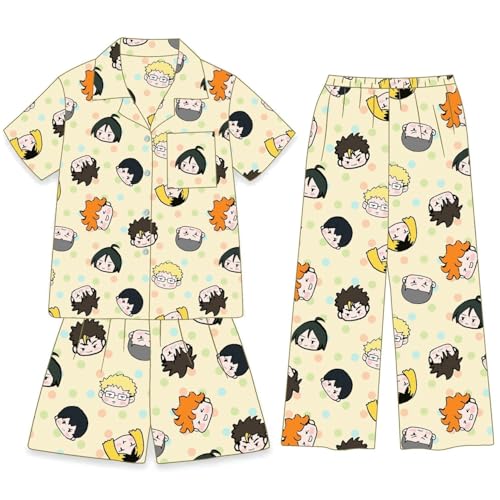 Shoyo Pyjamas, Anime Kozume Kenma/Sugawara Koushi Pajama Set Pants Short Sleeve Anime Sleepwear