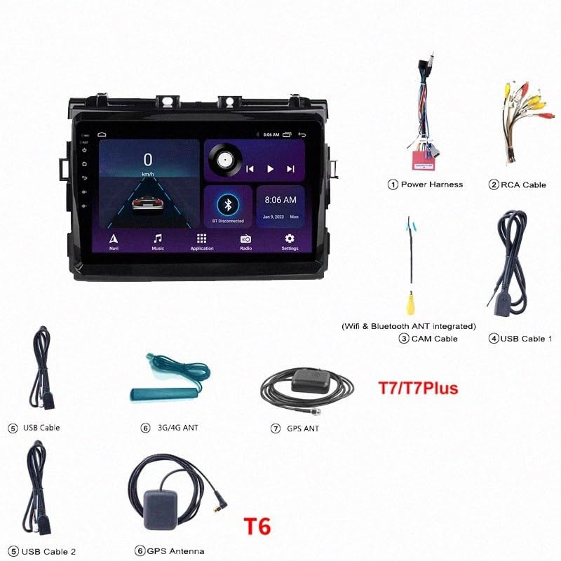 Radio de coche 2 DIN para Toyota Estima, soluciona la falta de conectividad y GPS 7