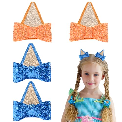 Pinzas para cabello con orejas de perro, paquete de 2 pares miniatura 1