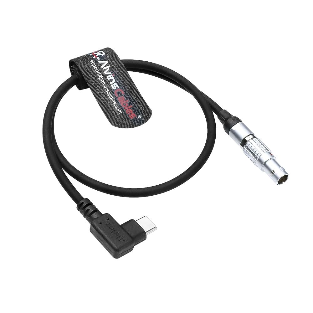 Alvin's Cables Right Angle PD USB-C Type-C to 2 Pin Male Power Cable Fast Charging Cable for DJI Ronin| Tilta| Teradek| SmallHD| Z-CAM Cameras Monitor