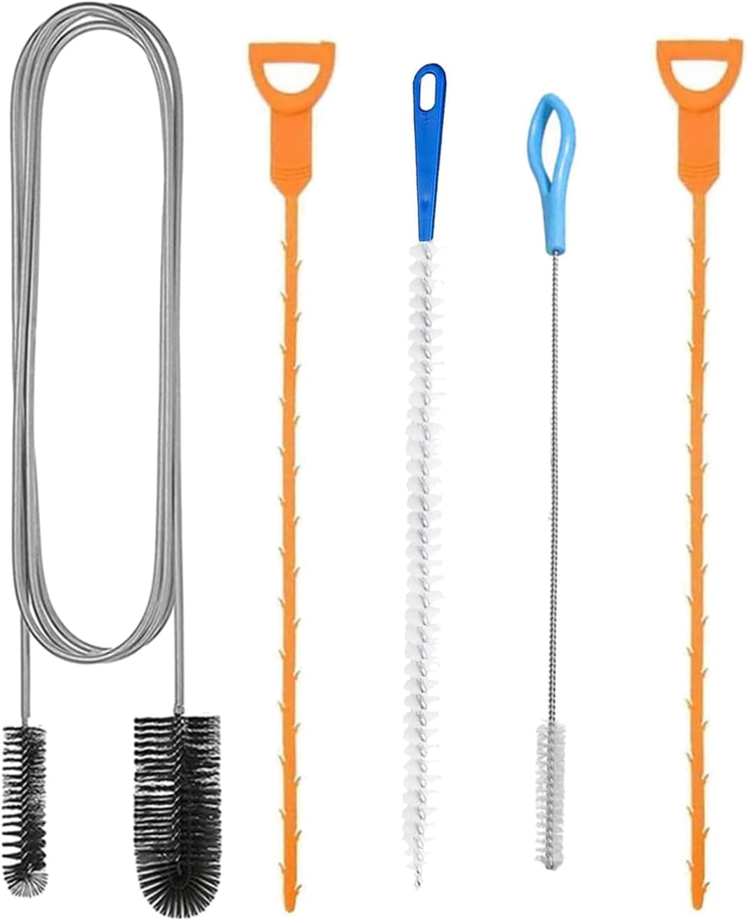 5PCS Drain Cleaner Tool Set, Outdoor & Plug Unblocker, Reusable for Bathroom, Shower & Kitchen