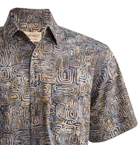 Ripple Rosso Tropical Hawaiian Cotton Batik Shirt for Men3