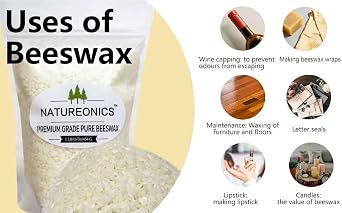 Beeswax Pellets 1 lb, Triple Filtered Pastiles for Candle Making, Natural Beeswax for Beeswax Wraps & Pine Resin Food Wraps, Wax for Candle Making, Stamps, DIY Projects.