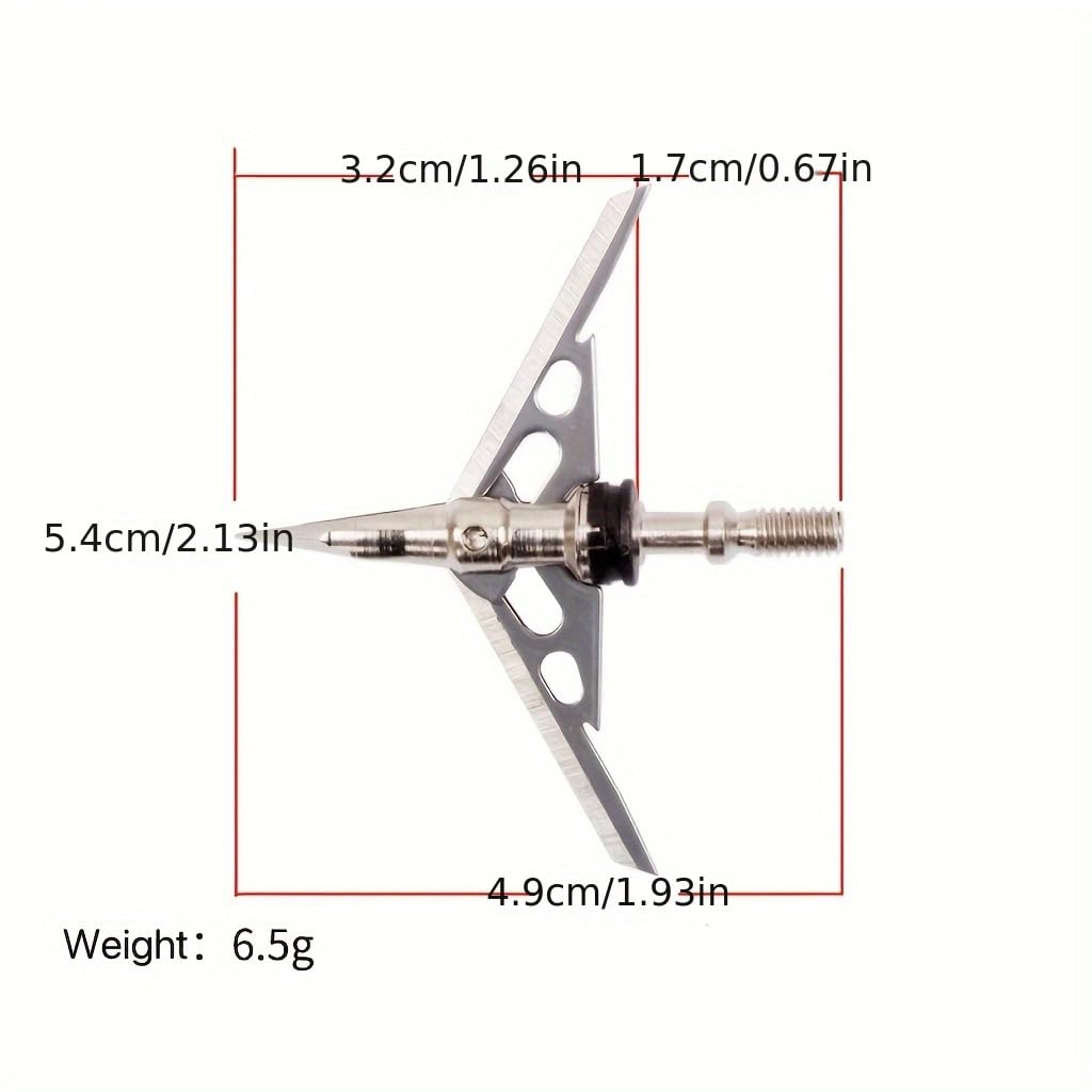 JIANZD 6 Pack Mechanical Broadhead 100 Grain, 2 Blade Broadhead, Hunting Broadhead, Cutting Archery Broadhead Reusable for Compound Bow Hunting